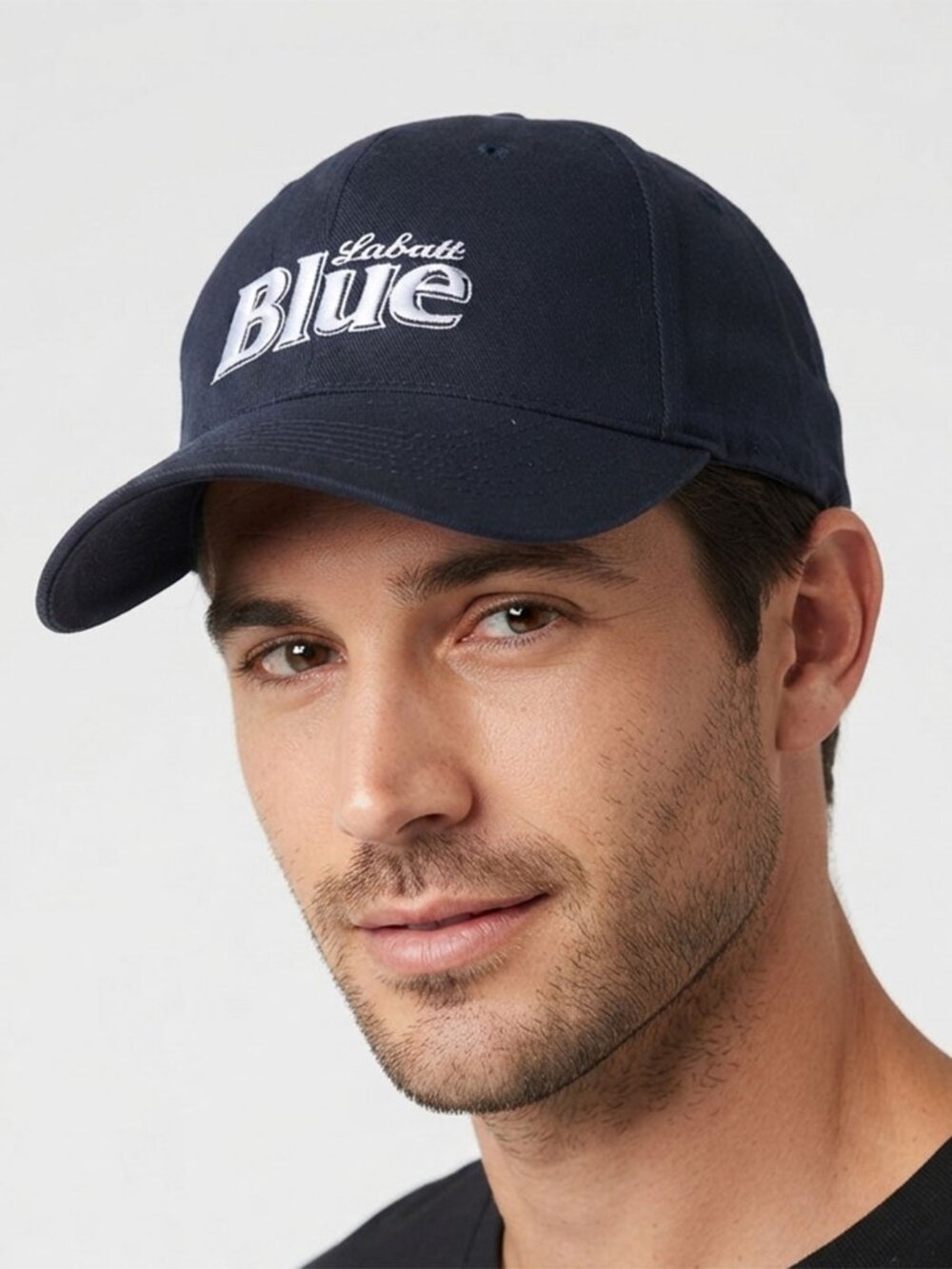 Vintage Navy Blue Labatt Blue Beer Brand Baseball Hat Cap Embroidered Logo Gear